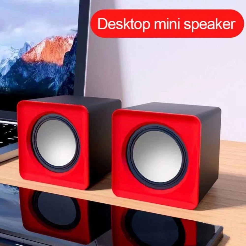 FanzyMarket mini USB computer speakers 2.0 stereo system with white design, portable desktop sound system with 3W x2 output.