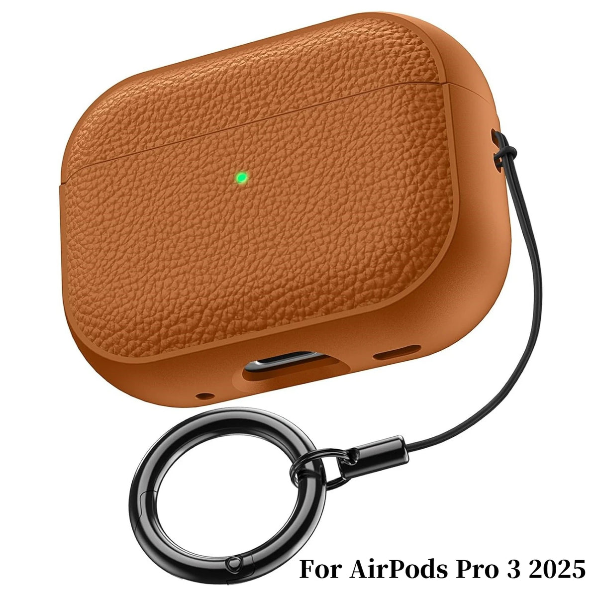 FanzyMarket navy blue AirPods case with lanyard, soft TPU and PU leather, shockproof protective cover for AirPods 1-4 and Pro.