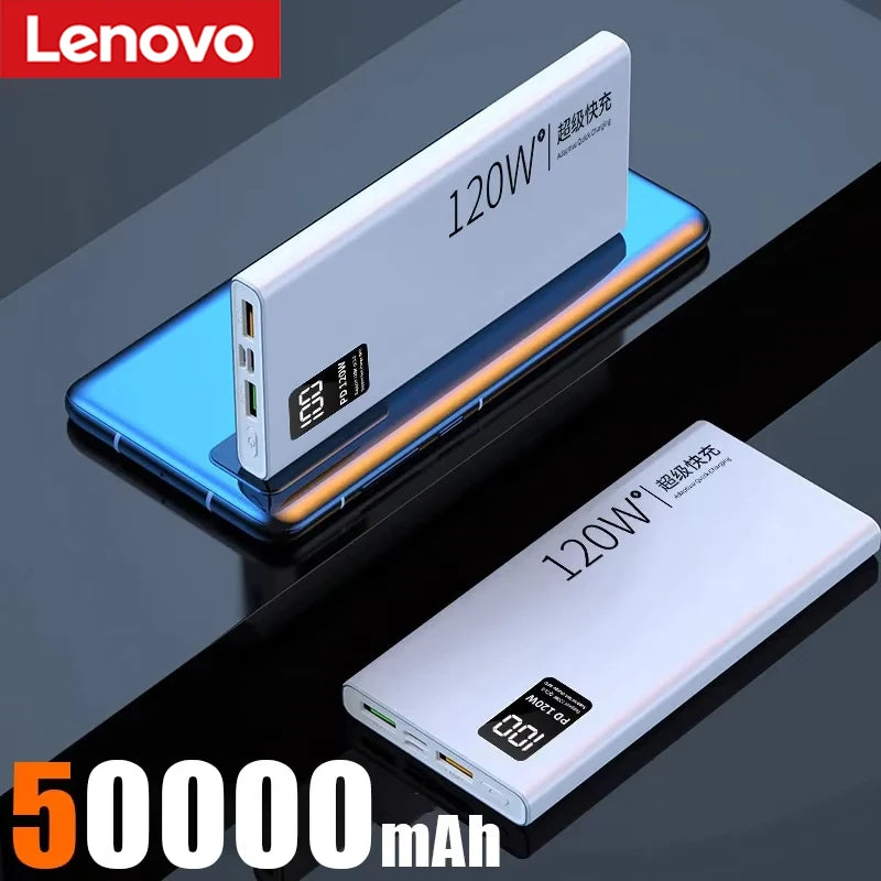 FanzyMarket 120W high-capacity power bank with digital display, USB-C PD and USB-A ports, 100,000mAh for portable charging.