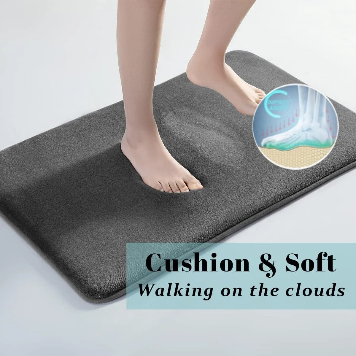 FanzyMarket coral velvet bath mat with super absorbent, non-slip, quick-dry design in white, measuring 60cm by 200cm for bathroom safety.