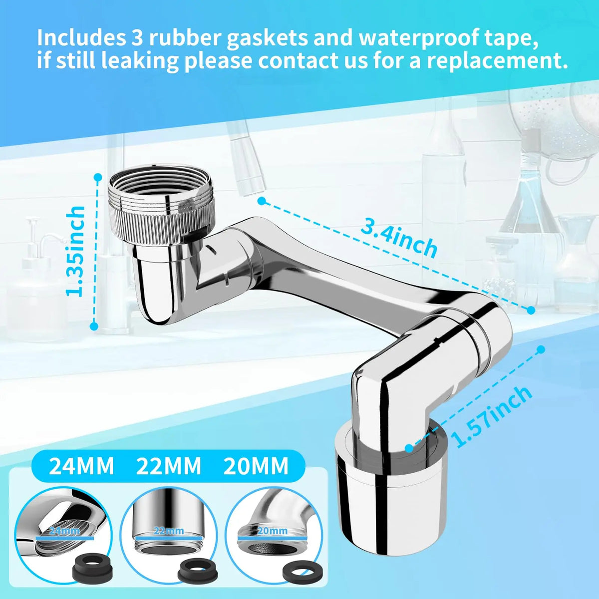 Dual-Mode Swivel Aerator for Kitchen & Bathroom