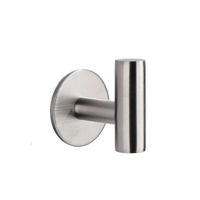 FanzyMarket stainless steel bathroom hardware set with towel rack, toilet paper holder, and hook in polished silver.