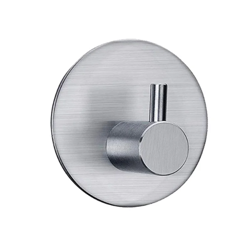 FanzyMarket stainless steel bathroom hardware set with towel rack, toilet paper holder, and hook in polished silver, mounted on a bathroom wall.