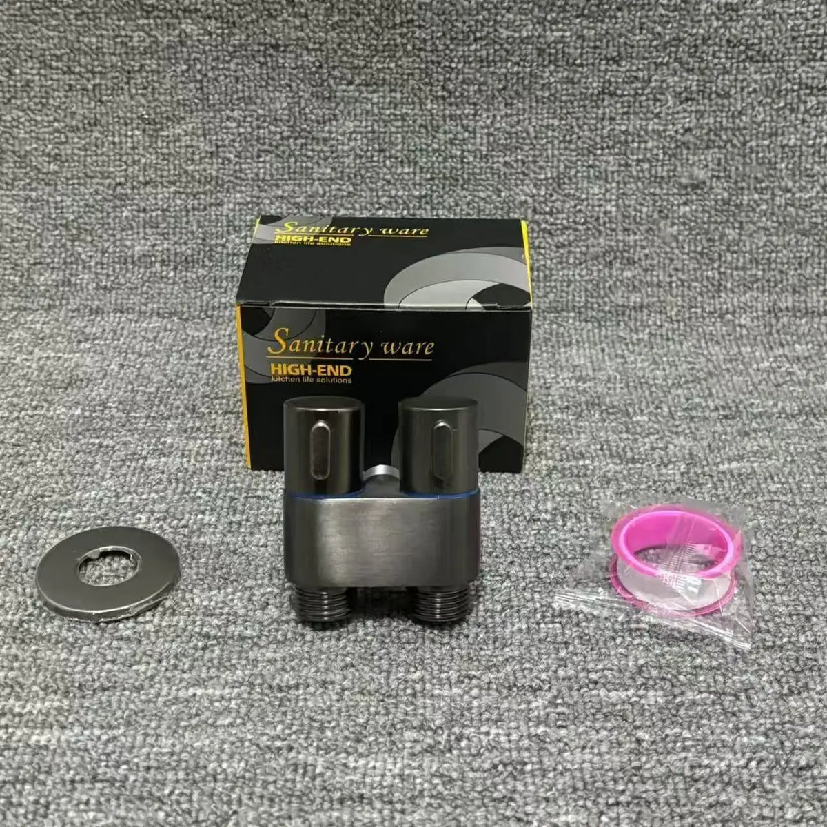 FanzyMarket portable handheld bidet sprayer set in black, designed for personal hygiene and bathroom cleaning with cold water.
