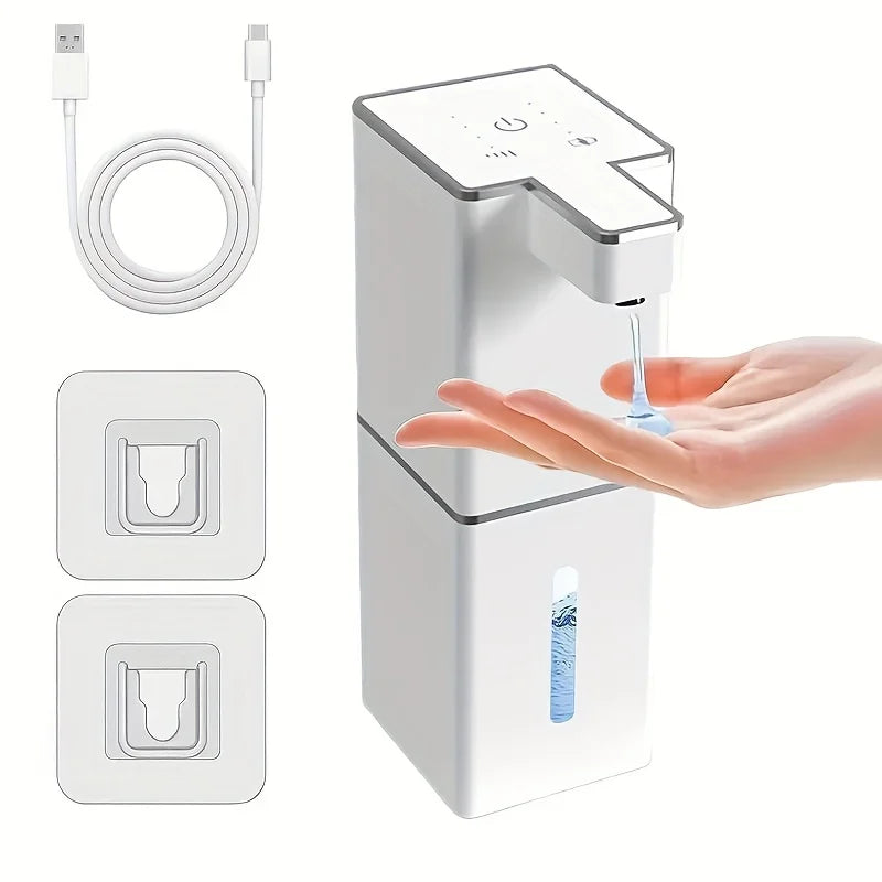 FanzyMarket wall-mounted touchless soap dispenser with 380ml capacity, infrared sensor, suitable for kitchen and bathroom use.