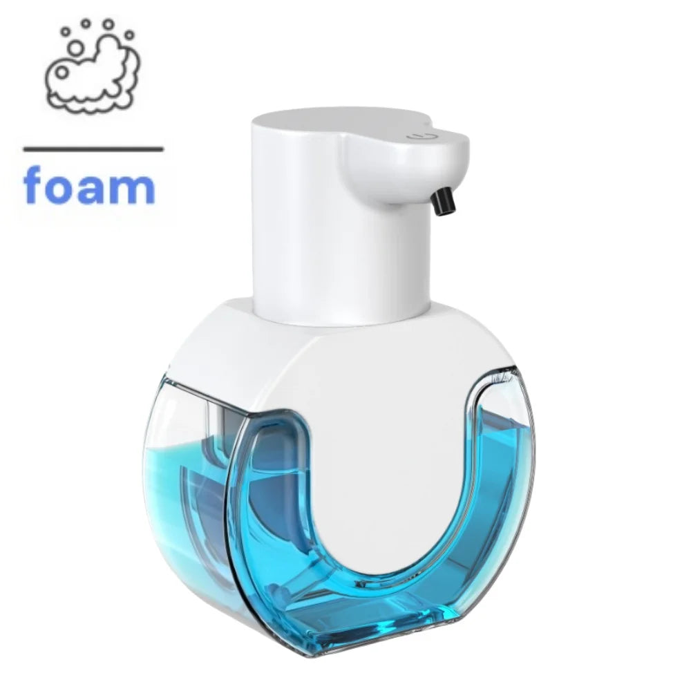 FanzyMarket touchless automatic foam soap dispenser with infrared sensor, USB rechargeable, ideal for bathroom and kitchen use.