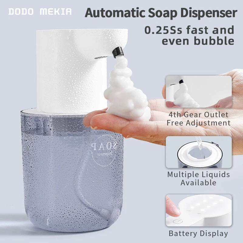 FanzyMarket wall-mounted automatic foam soap dispenser with touchless sensor, 400 ml capacity for bathroom use.