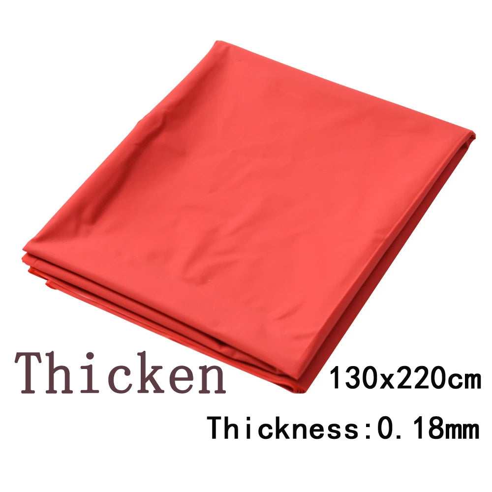 Pink waterproof PVC bed sheet coverlet for couples, fits 1.2-2.0m beds, oil and spa protector, available in three colors.