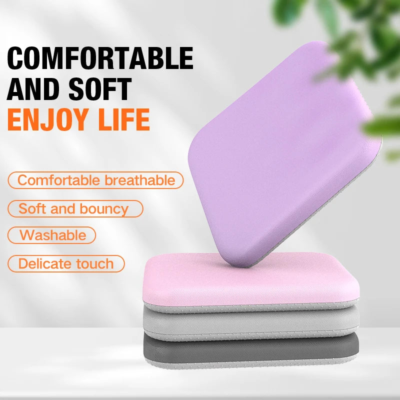 Purple ergonomic memory foam seat cushion for office chairs, cars, wheelchairs, and sofas, designed for comfort and support.