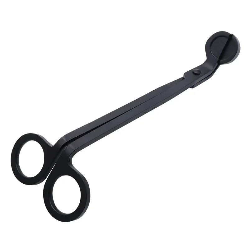 FanzyMarket black candle snuffer and wick trimmer with tray, scissors, and hook in five style options for candle care and home decor.