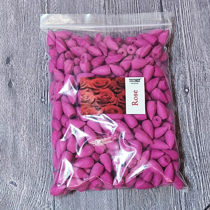 FanzyMarket backflow incense cones in sandalwood and lavender, ideal for waterfall burners, 500g bundle with around 280 pieces.