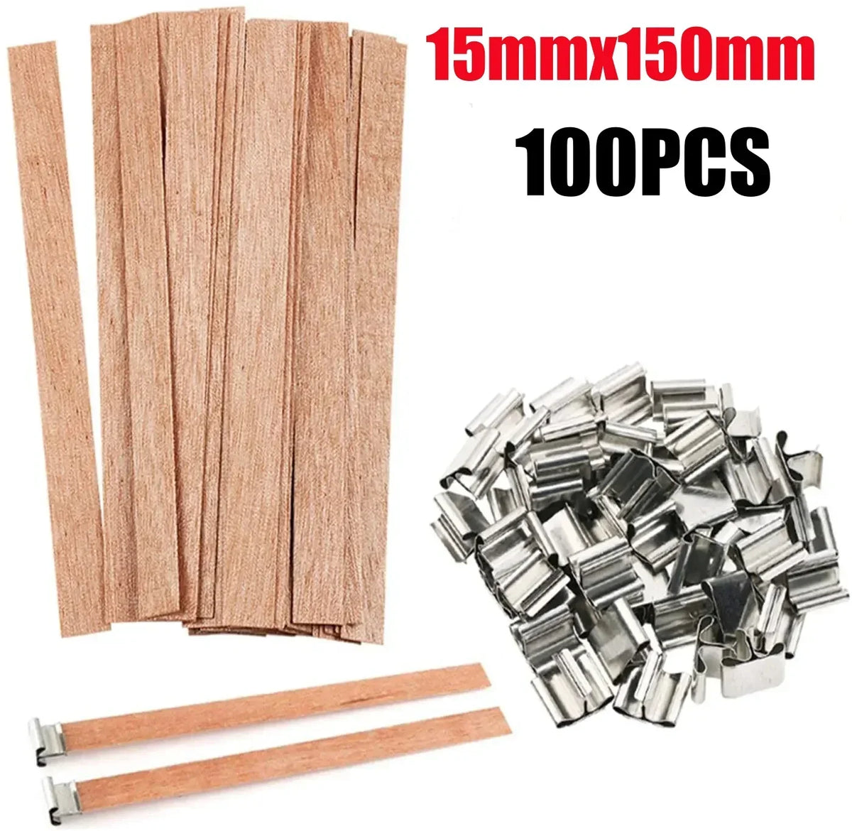 FanzyMarket DIY wooden wick candle kit with soy and paraffin wax for aromatherapy candle making, includes guide and candle supplies.