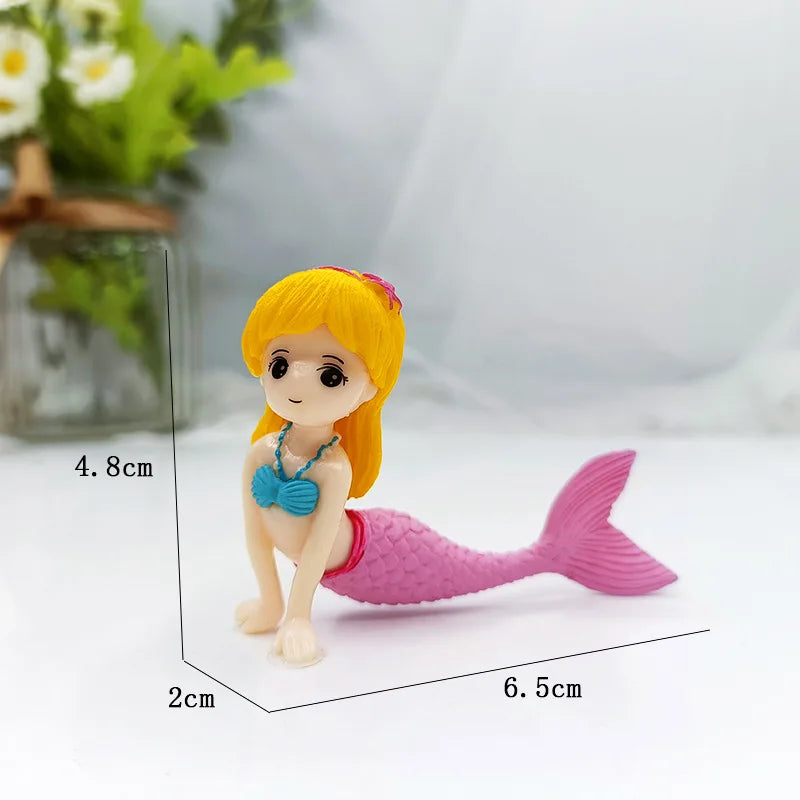 FanzyMarket Little Mermaid resin figurine, mini aquarium ornament, cake topper, and desk decor with detailed mermaid design.