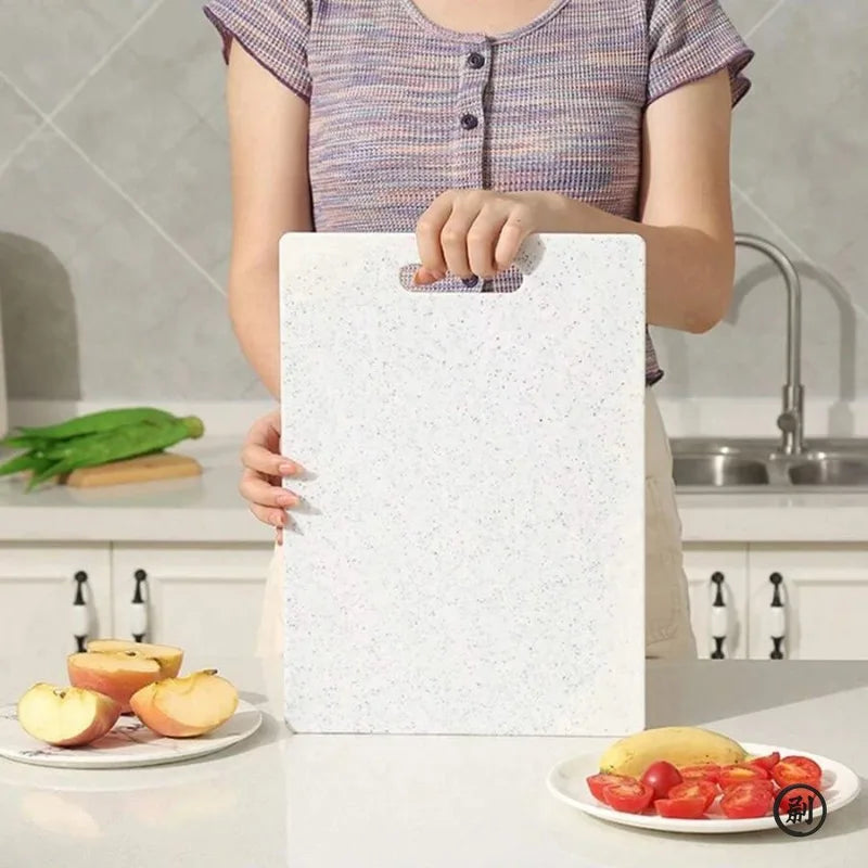 FanzyMarket marble texture PP antibacterial cutting board for vegetables, dishwasher safe, durable kitchen chopping board.