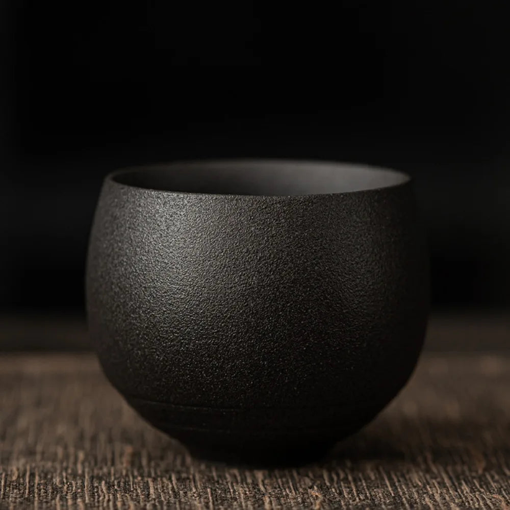 FanzyMarket stoneware teacup with 80ml capacity, ceramic espresso cup, small 6.2 x 5 cm design for tea or coffee.