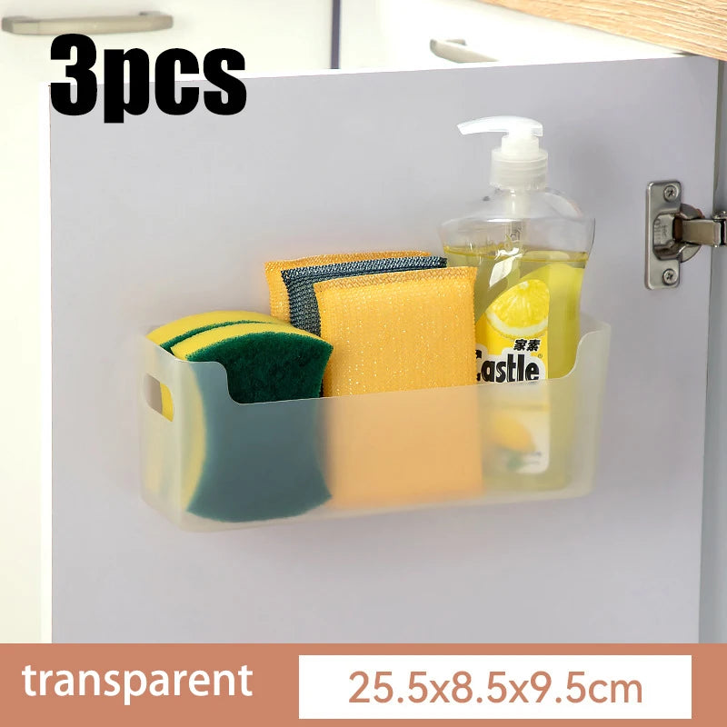 FanzyMarket handle storage basket set made of durable PP plastic, ideal for home, bathroom, and closet organization.