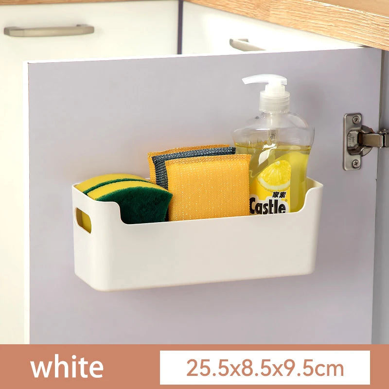 FanzyMarket handle storage baskets made of durable PP plastic, perfect for organizing bathroom or closet items.