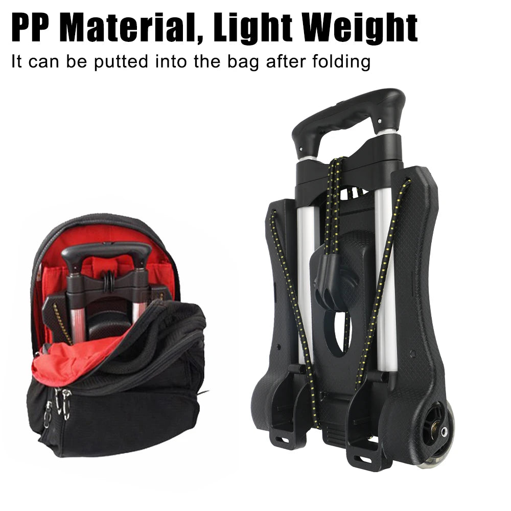 FanzyMarket foldable two-wheel luggage cart with heavy-duty frame, carrying up to 35kg for travel and shopping.