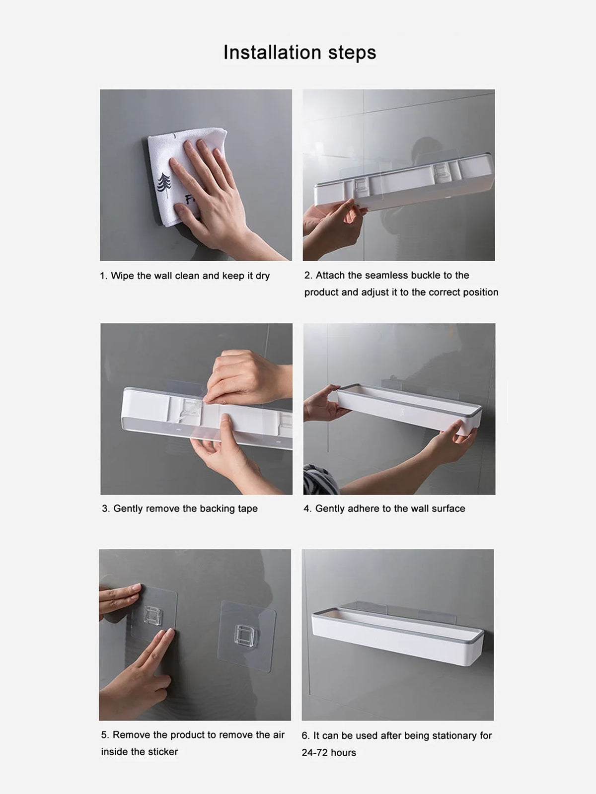 White over-toilet wall shelf organizer by FanzyMarket, adhesive no-drill corner bathroom storage rack in a modern design.