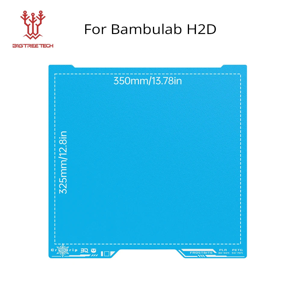 FanzyMarket Panda CryoGrip Pro double-sided spring steel build plate for 3D printers, glacier design, no-clog coating, 256x256mm.