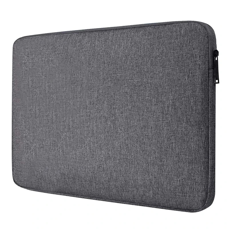 Blue waterproof canvas laptop sleeve for 13-inch to 15.6-inch laptops, padded protective case by FanzyMarket.