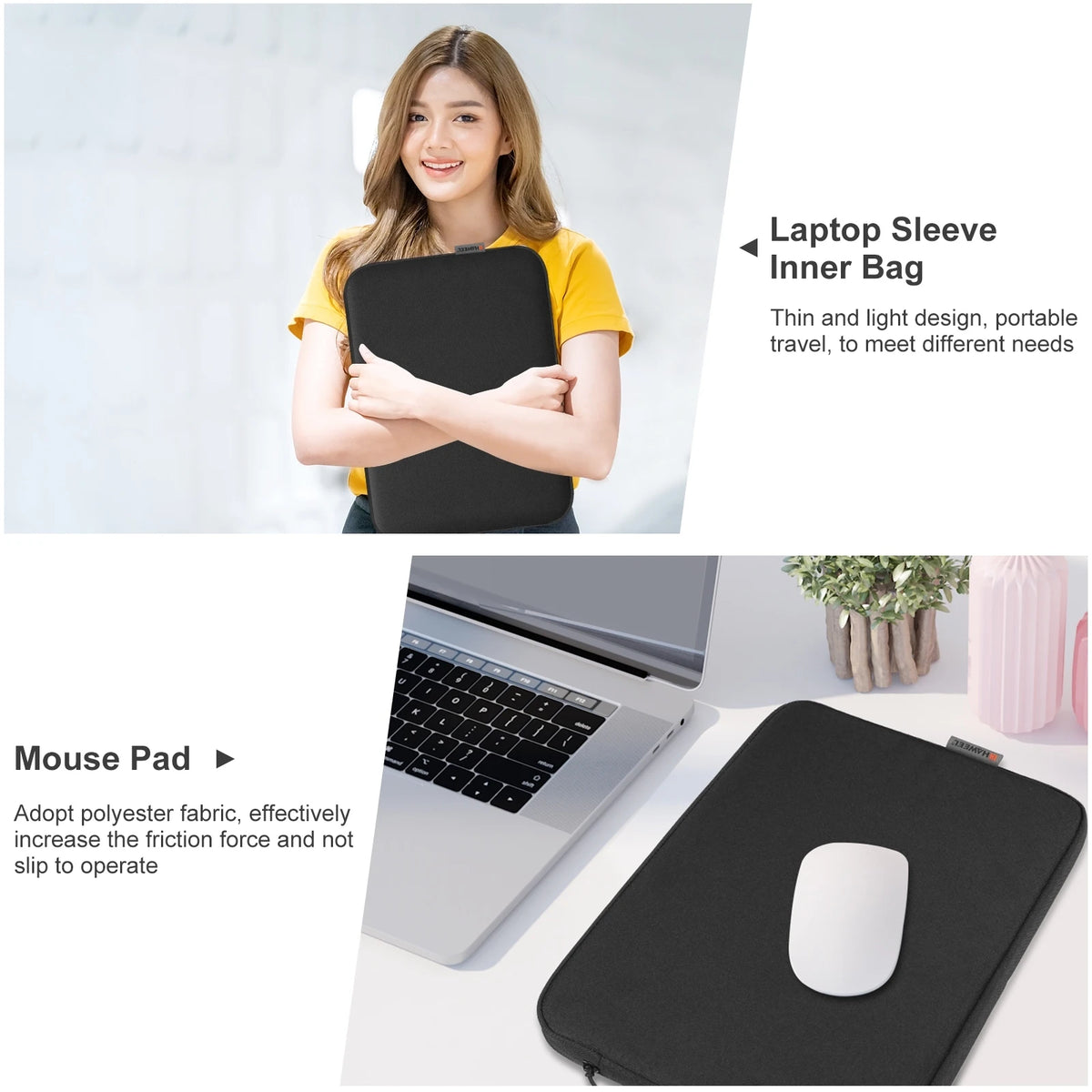 Dark blue shockproof laptop sleeve for 11-16 inch MacBook Air, Pro, HP, Dell laptops, from FanzyMarket.