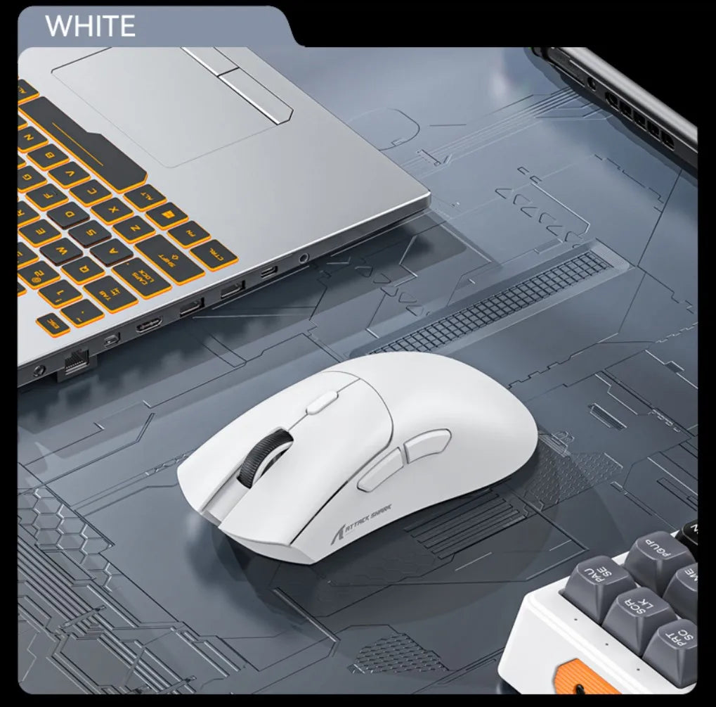 FanzyMarket programmable ergonomic wireless gaming mouse with 6 buttons, up to 18,000 DPI, and tri-mode Bluetooth, 2.4GHz, and wired USB.