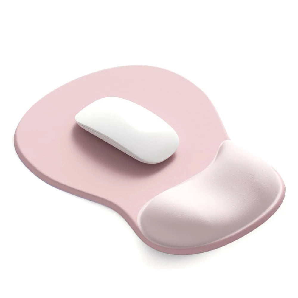 FanzyMarket ergonomic gel wrist mouse pad with smooth fabric surface and non-slip PU base for pain relief and comfortable support.