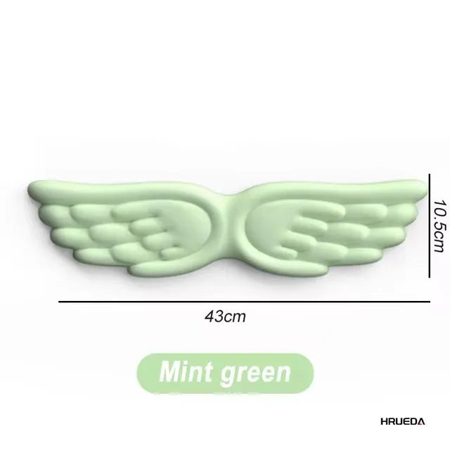 FanzyMarket ergonomic angel wing memory foam keyboard and mouse wrist rest set with non-slip support for laptop and PC.