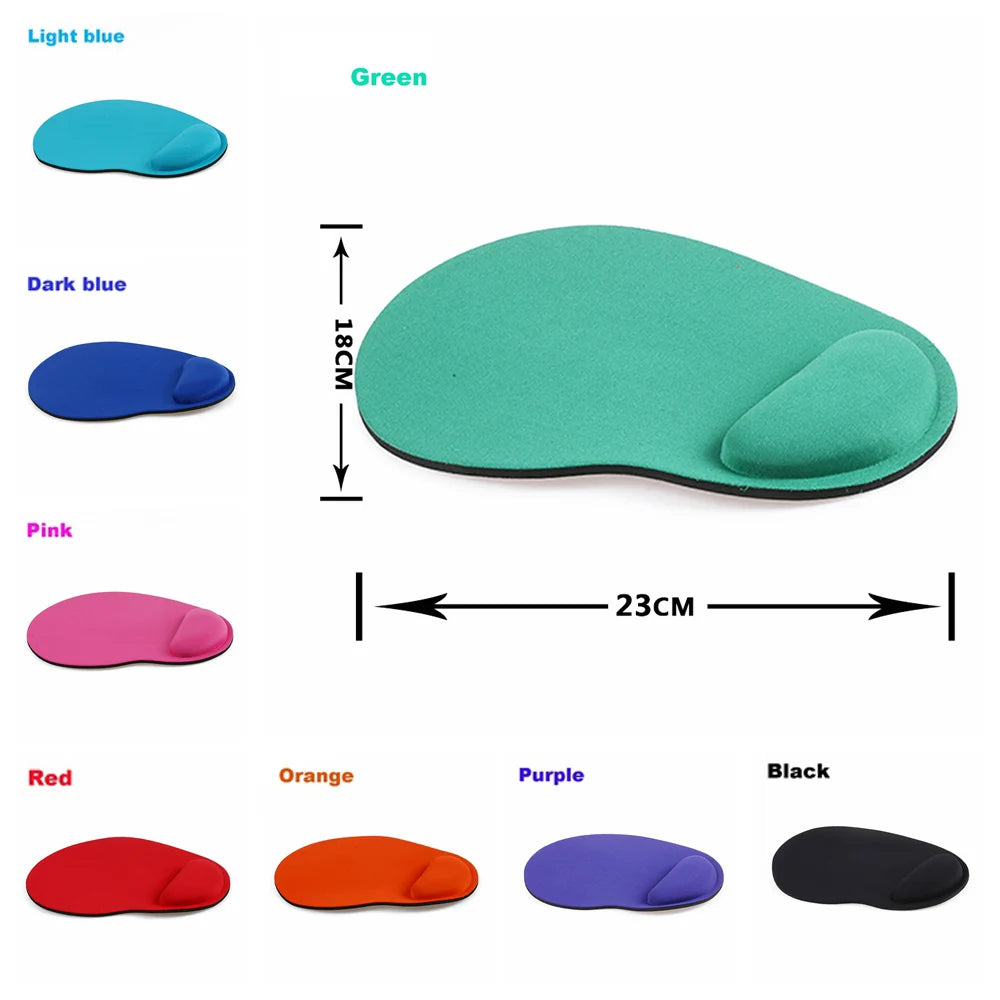 FanzyMarket ergonomic memory foam wrist rest mouse pad with non-slip base, grey 9.06 x 7.09 inches for office and gaming use.