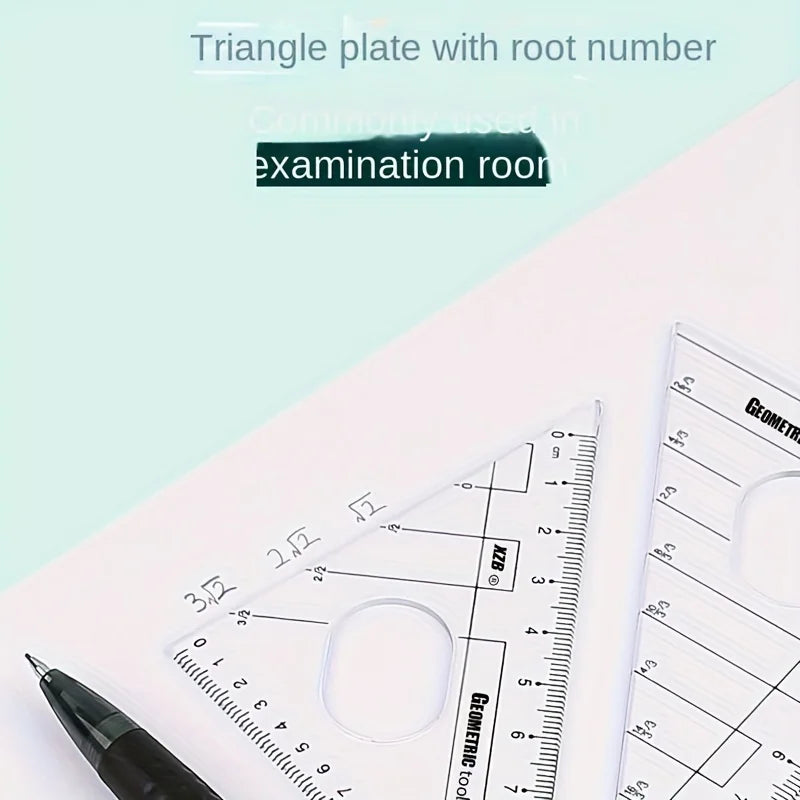 FanzyMarket 8-piece geometry drawing set includes compass, mechanical pencil, protractor, ruler, tripod, and storage case for school.