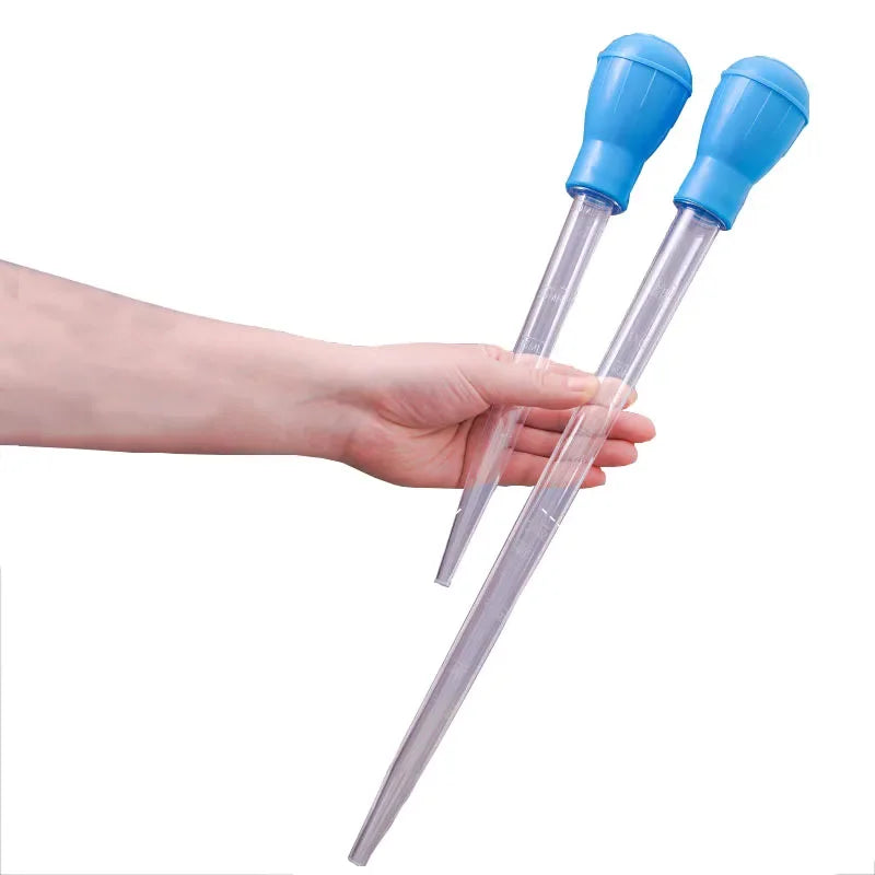 FanzyMarket extendable aquarium siphon vacuum cleaner with water changer, gravel cleaner, 26cm extension, and 30-50ml reservoir.