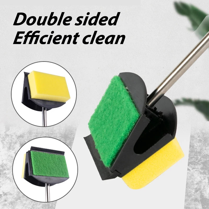 FanzyMarket aquarium algae scraper and floating cleaning brush with sponge, 36x8 cm, for aquarium maintenance and algae removal.