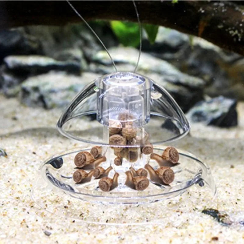 FanzyMarket aquarium snail trap catcher, plastic pest remover for fish tanks, safe for aquatic plants and small pets.