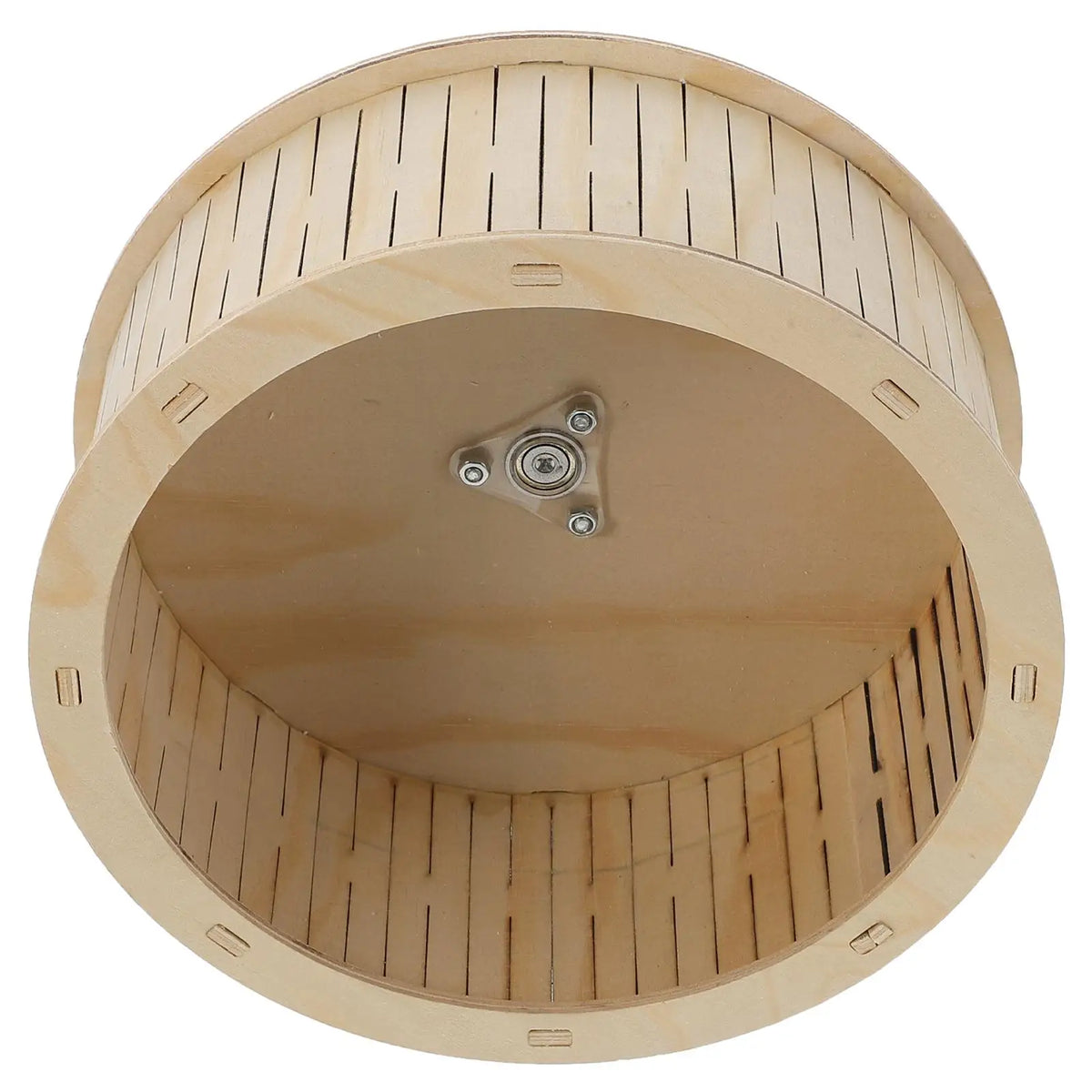 FanzyMarket natural wood hamster exercise wheel, 22 cm, silent bearing, suitable for hamsters, chinchillas, and guinea pigs.
