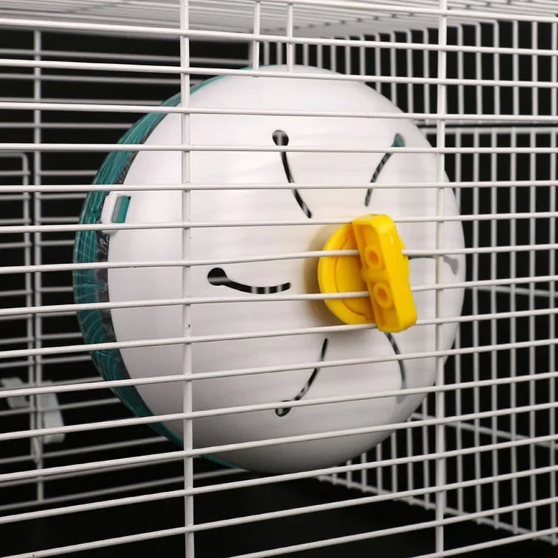 FanzyMarket quiet hamster exercise wheel in 3 sizes, wide track cage-mount running wheel for hamsters, mice, gerbils, and rats.