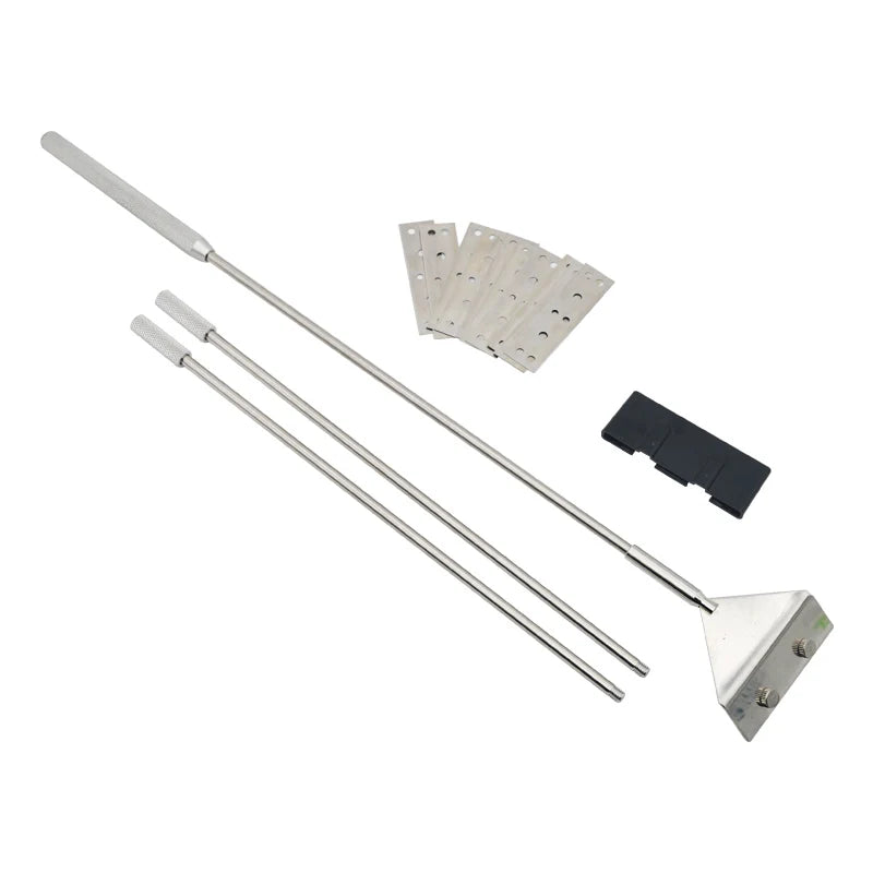 FanzyMarket aquarium algae scraper with aluminum and stainless steel blades, extendable from 35 to 110 cm for fish tank cleaning.