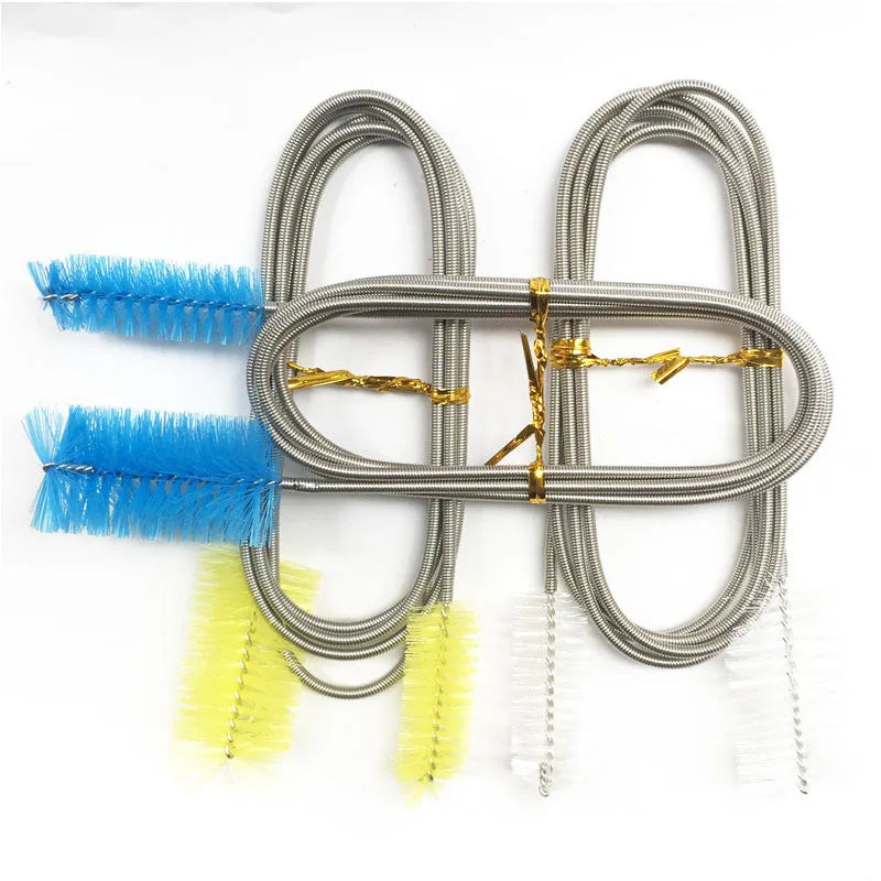FanzyMarket flexible aquarium hose and air tube cleaner with stainless steel double-head brush and nylon bristles in 90cm length.