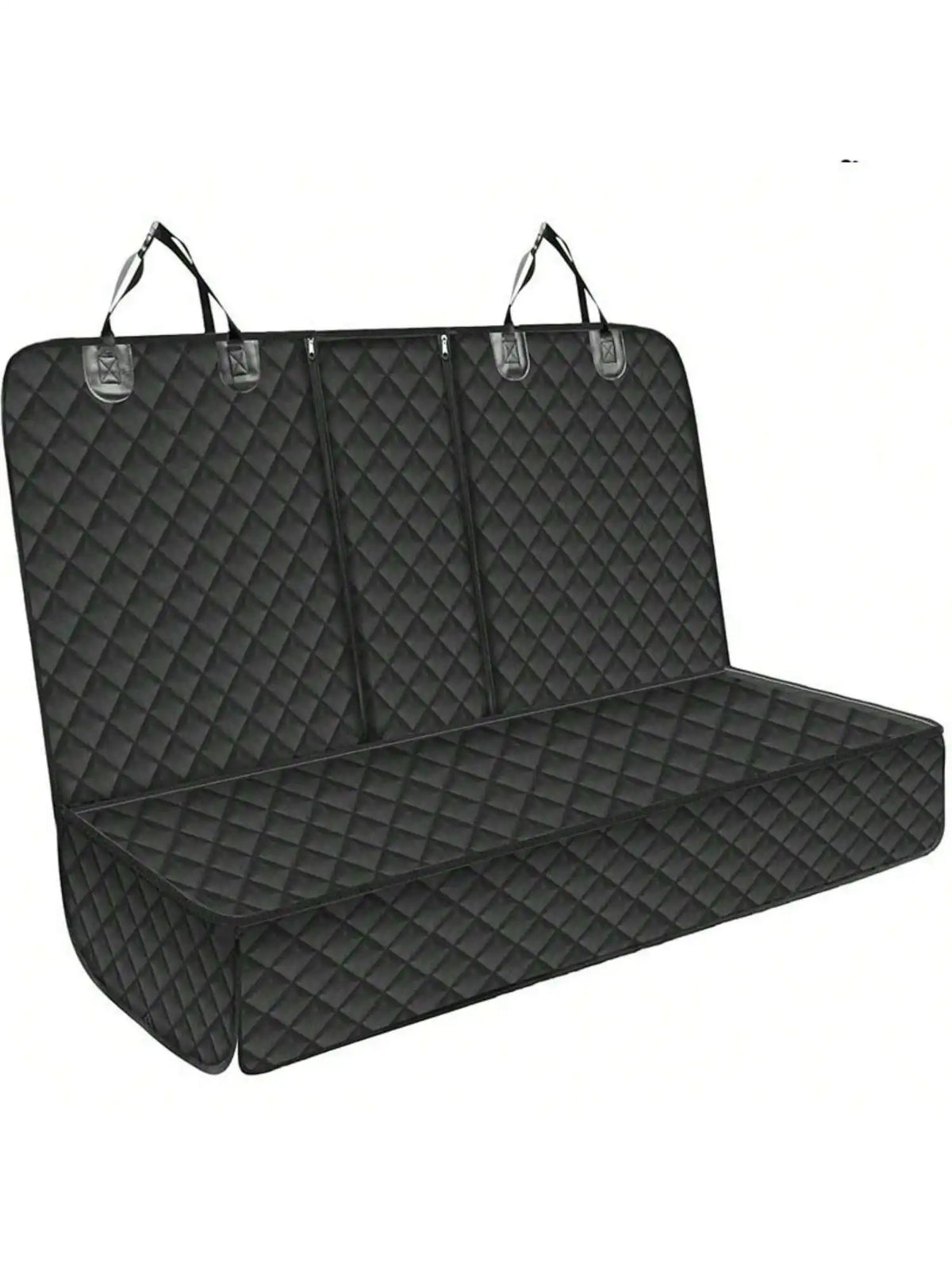 FanzyMarket waterproof dog car seat cover and travel mattress with middle armrest, protects small dogs during car trips.