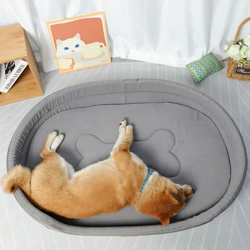 FanzyMarket fluffy coral fleece pet bed for dogs and cats, heated plush cushion, machine washable, available in small to large sizes.