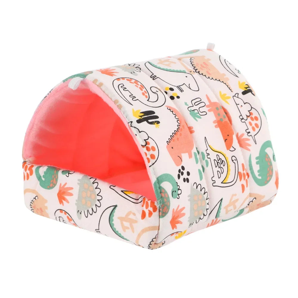 FanzyMarket cute plush hanging pet nest for hamsters, guinea pigs, and rabbits, providing a warm, cozy sleeping bed in various sizes.