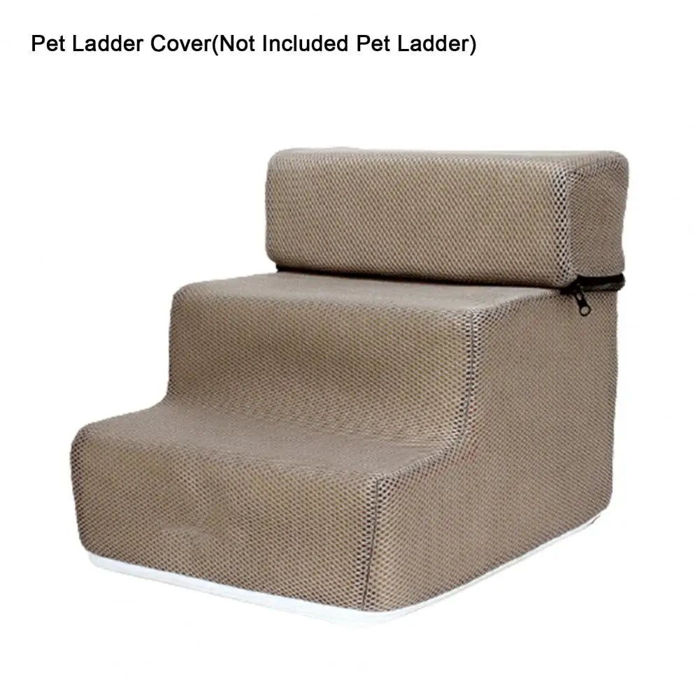FanzyMarket 3-step pet stair cover with faux leather and mesh, anti-slip surface, for easy pet access, measures 11.8 x 11.8 x 13.8 inches.