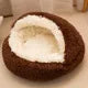 FanzyMarket 2-in-1 plush round pet bed with removable cover, cozy nest for cats and small dogs, 50 cm diameter.