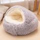 FanzyMarket 2-in-1 plush round pet bed with removable cover for cats and small dogs, 50 cm cozy sleeping nest.