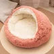 FanzyMarket 2-in-1 plush round pet bed with removable cover, suitable for cats and small dogs, 50 cm cozy sleeping nest.