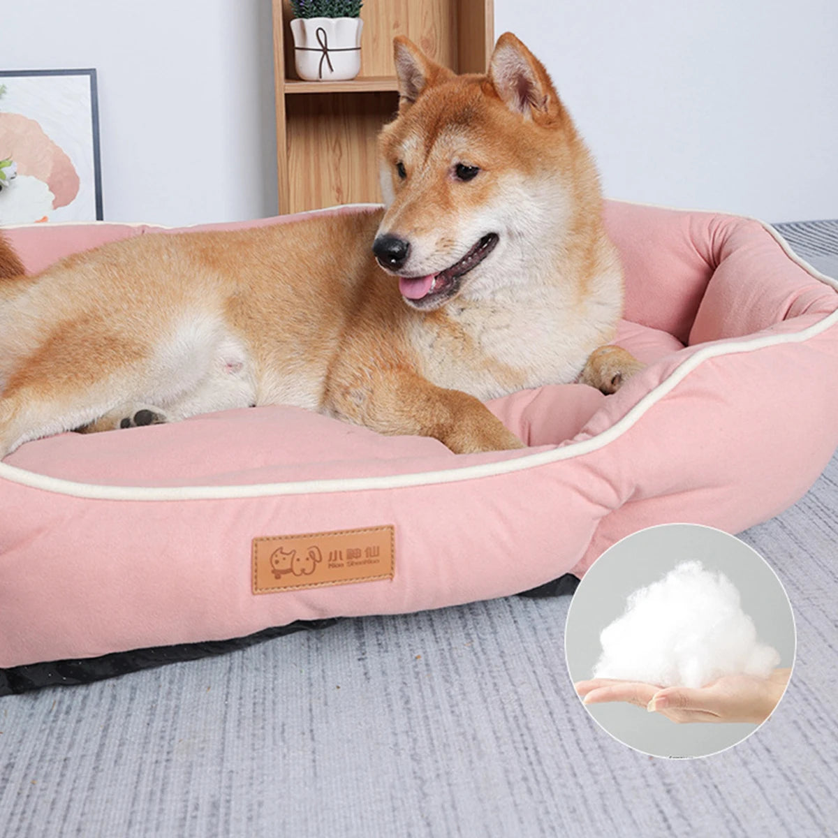 Large all-season cooling pet bed by FanzyMarket, breathable gray dog and cat pad for puppies, French Bulldogs, and small dogs.