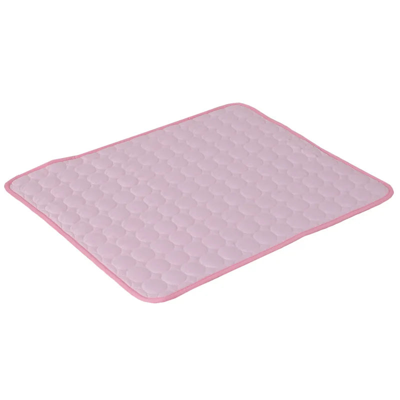 Light blue breathable self-cooling pet mat for dogs, lightweight summer cooling pad from FanzyMarket, 70x55cm.