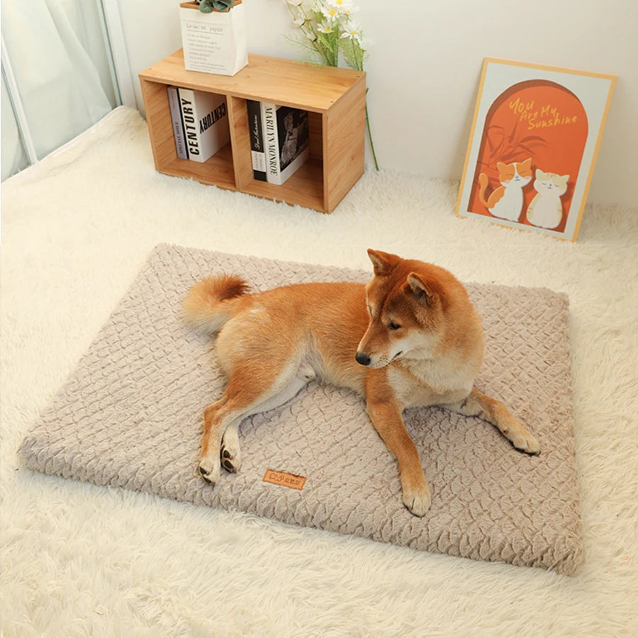 Pink FanzyMarket plush pet bed with removable washable cushion, high elasticity, non-collapse design for small and medium dogs and cats.