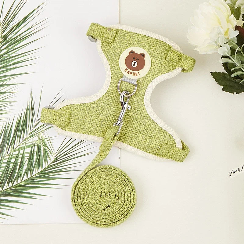 FanzyMarket padded rabbit and small pet harness and leash set, adjustable, for rabbits and cats, shown in size S and M.