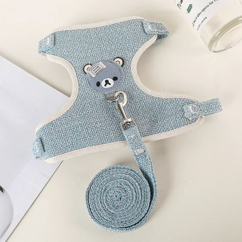 FanzyMarket cute rabbit and small pet harness and leash set, padded, adjustable for cats and rabbits, size S and M.